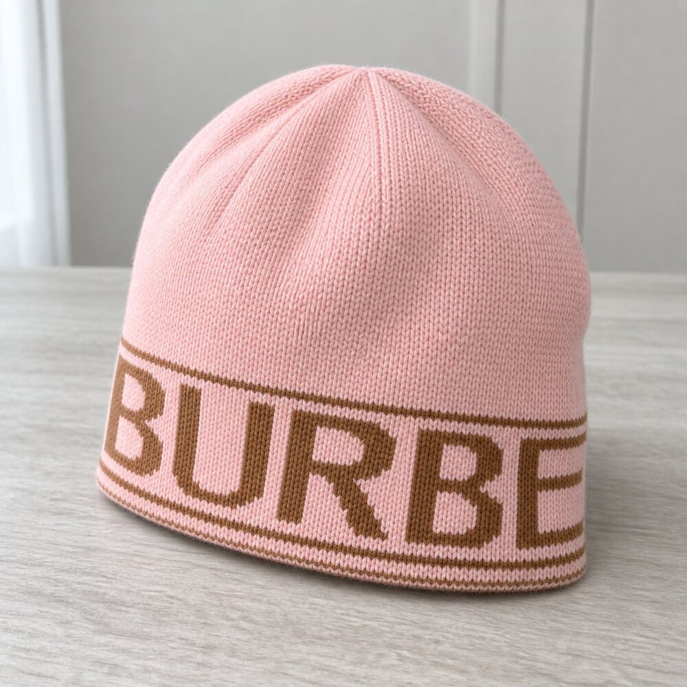 Burberry Pink Logo Knit Beanie - Picture 4 of 6
